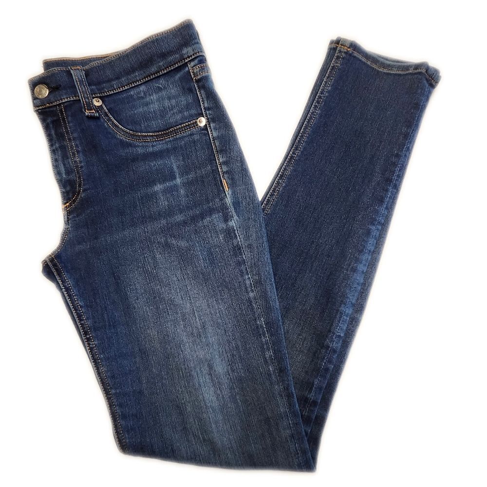Rag & Bone Skinny Jeans In Bedford Blue, 64% Cotton, Ample Stretch, 28